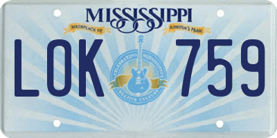 MS license plate LOK759
