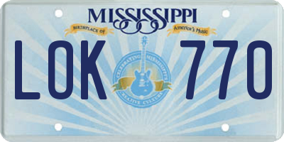 MS license plate LOK770