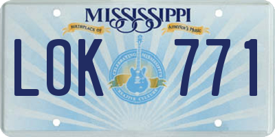 MS license plate LOK771