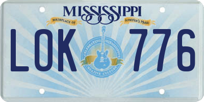 MS license plate LOK776