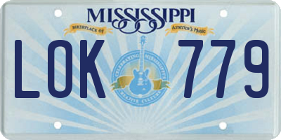 MS license plate LOK779