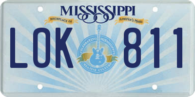 MS license plate LOK811