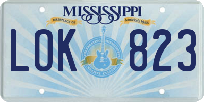 MS license plate LOK823