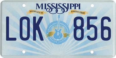 MS license plate LOK856