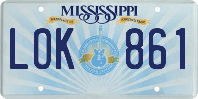 MS license plate LOK861
