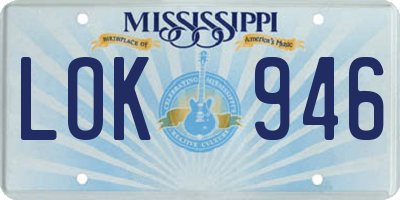 MS license plate LOK946