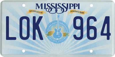 MS license plate LOK964