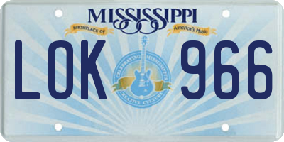 MS license plate LOK966