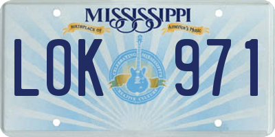 MS license plate LOK971