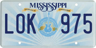 MS license plate LOK975