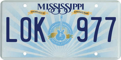 MS license plate LOK977