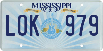 MS license plate LOK979