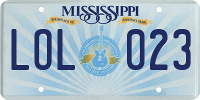 MS license plate LOL023