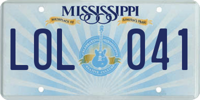 MS license plate LOL041