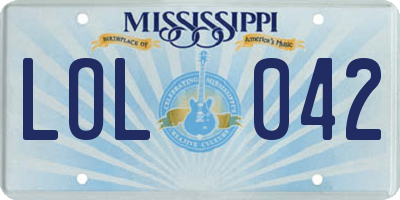 MS license plate LOL042
