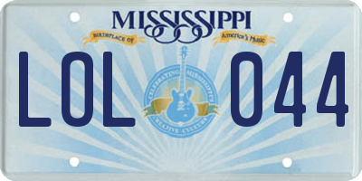 MS license plate LOL044
