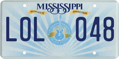 MS license plate LOL048