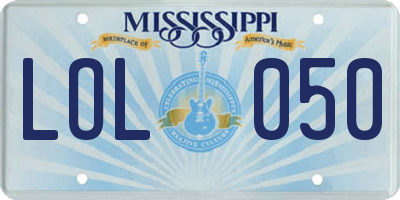 MS license plate LOL050