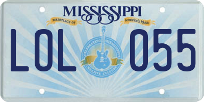 MS license plate LOL055