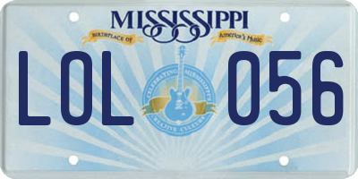 MS license plate LOL056