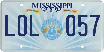 MS license plate LOL057