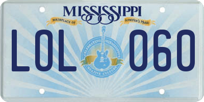 MS license plate LOL060