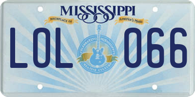MS license plate LOL066