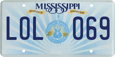MS license plate LOL069