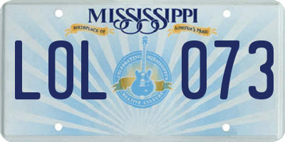 MS license plate LOL073