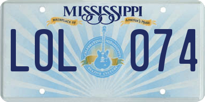 MS license plate LOL074