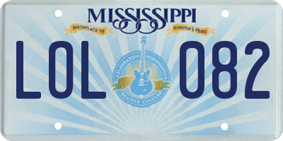 MS license plate LOL082