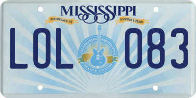 MS license plate LOL083