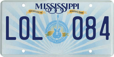 MS license plate LOL084