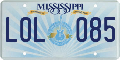 MS license plate LOL085
