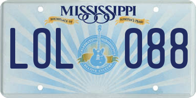 MS license plate LOL088