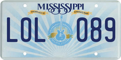 MS license plate LOL089