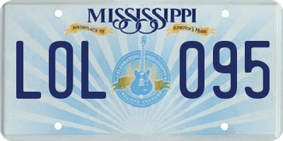 MS license plate LOL095