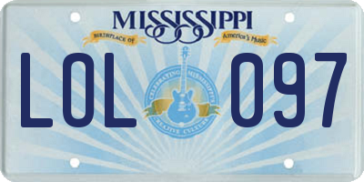 MS license plate LOL097