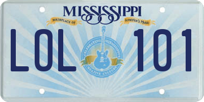 MS license plate LOL101