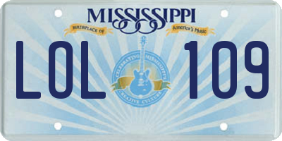 MS license plate LOL109