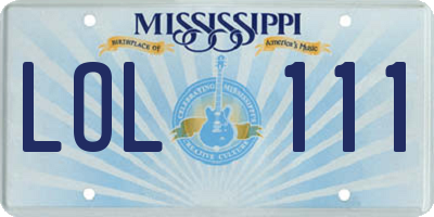 MS license plate LOL111