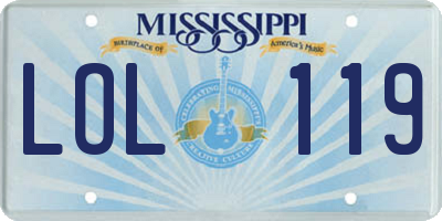 MS license plate LOL119