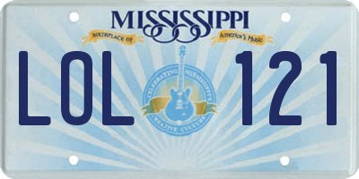 MS license plate LOL121