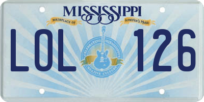 MS license plate LOL126