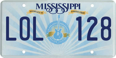 MS license plate LOL128