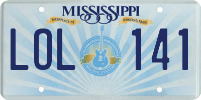 MS license plate LOL141