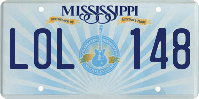 MS license plate LOL148