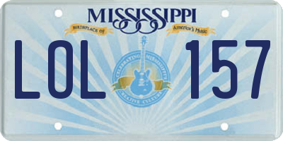 MS license plate LOL157