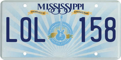 MS license plate LOL158
