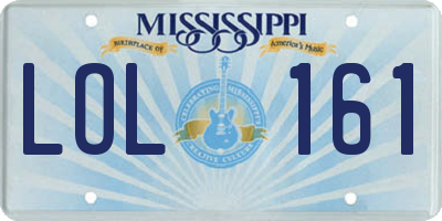 MS license plate LOL161